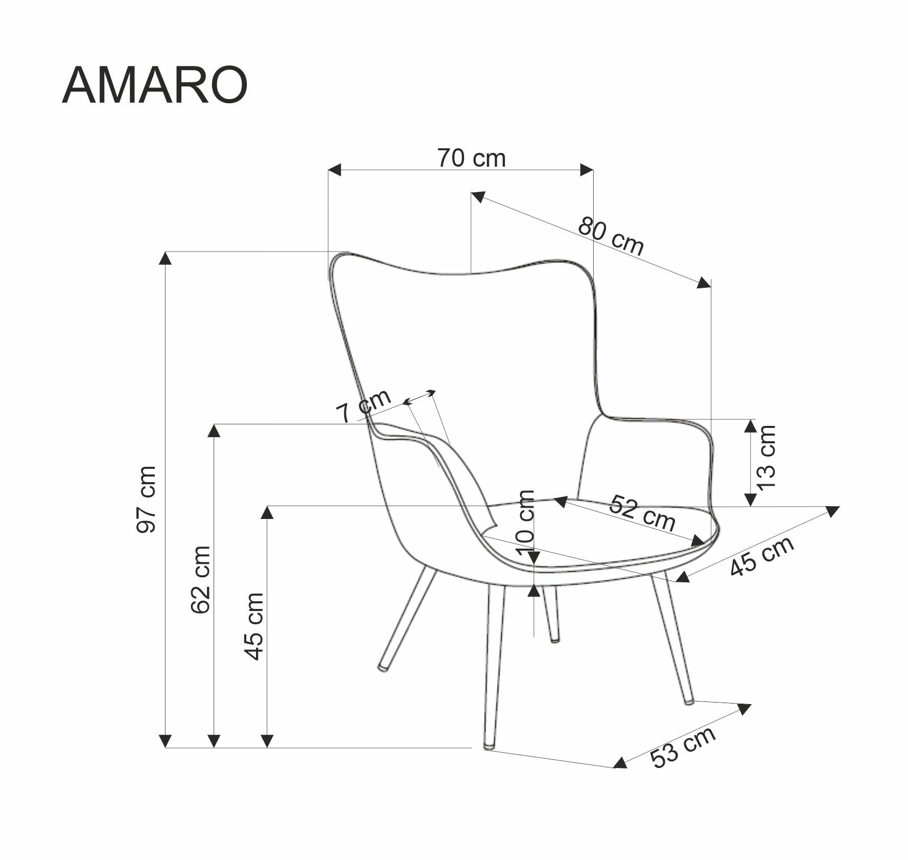 AMARO fotel wypoczynkowy, oliwkowy