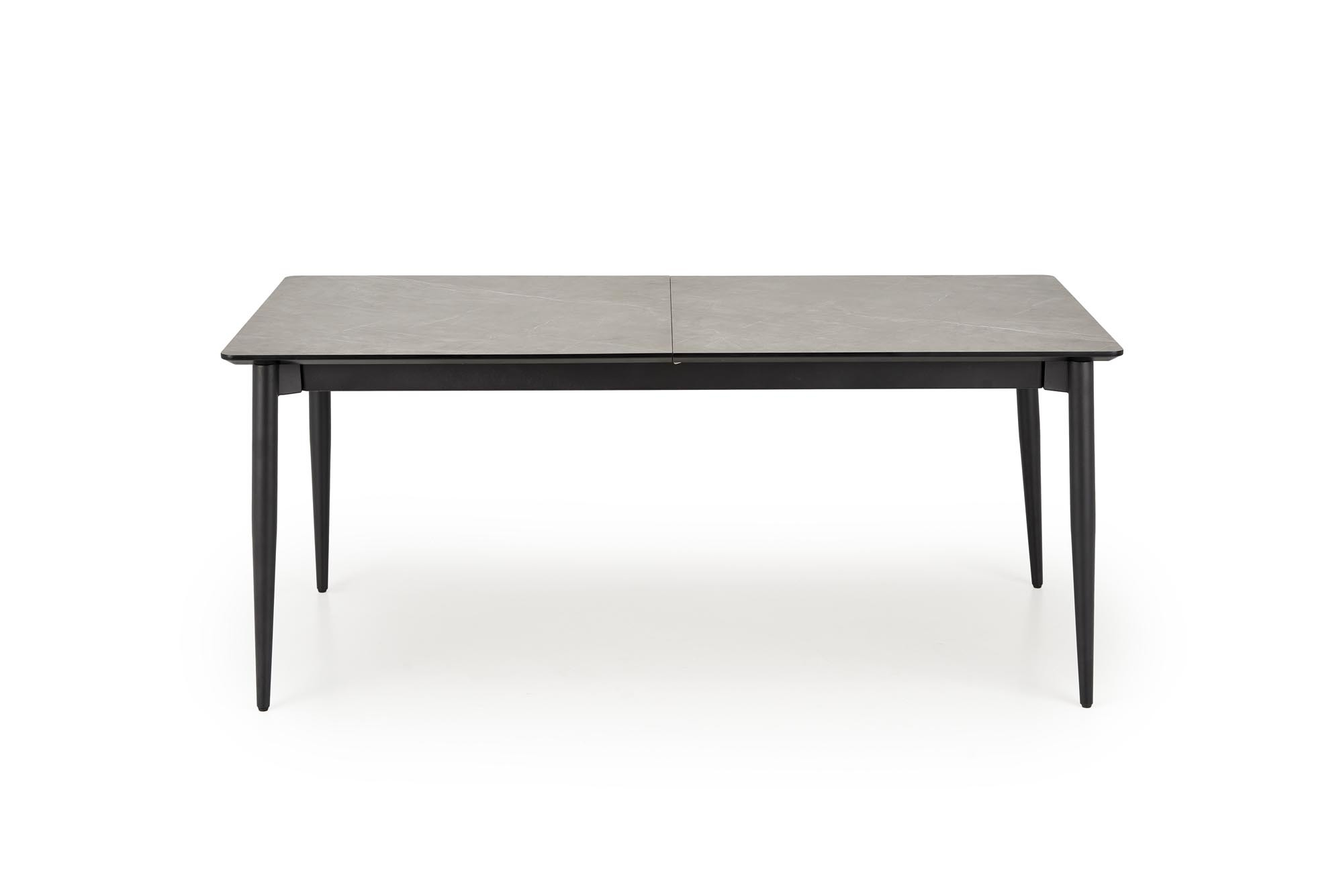 CHARLES stół rozkładany 180-260/90/76/80-170 cm, blat - popielaty marmur, nogi - czarny