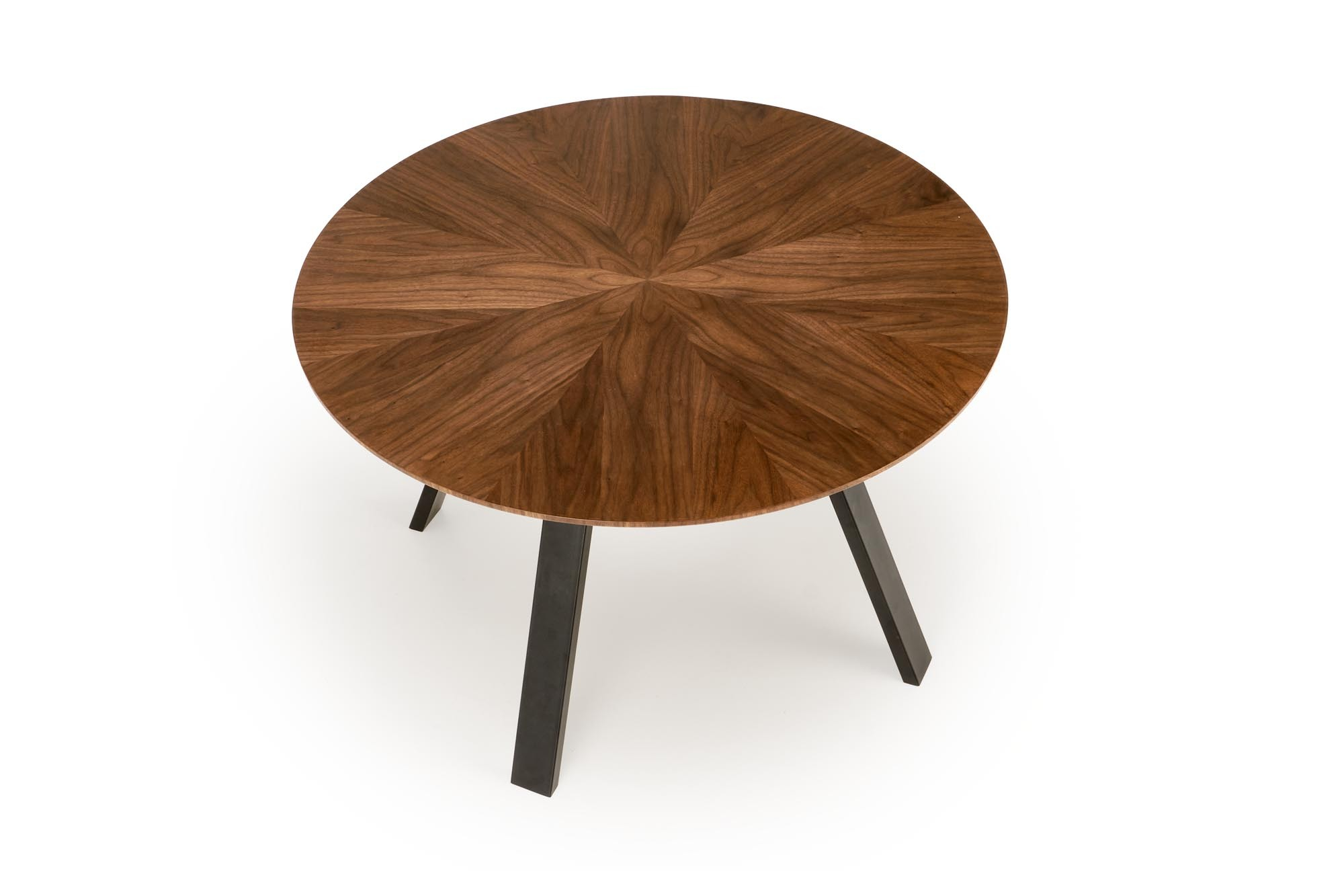 DANILO stół okrągły fi 120/74/65 cm, blat - orzechowy, nogi - czarny