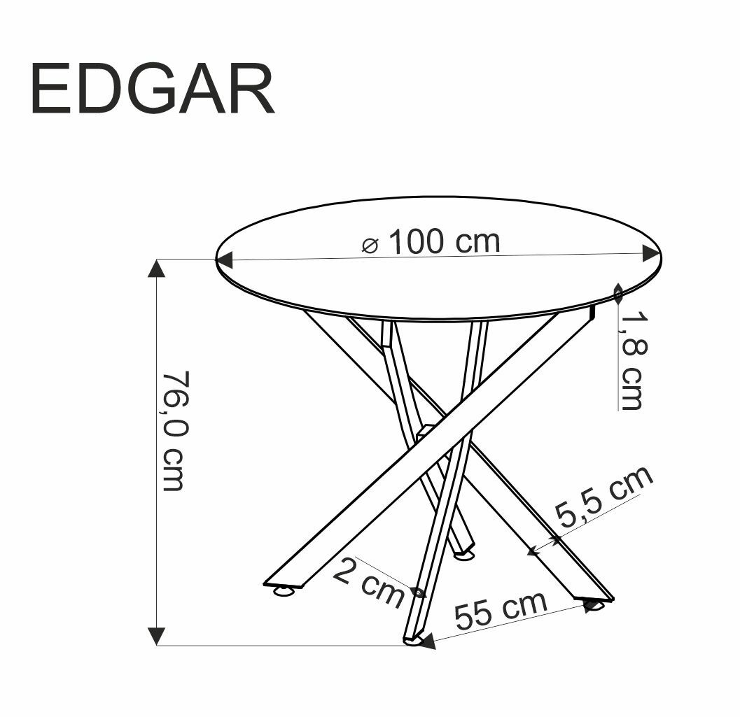 EDGAR stół, blat - dąb złoty, nogi - czarny