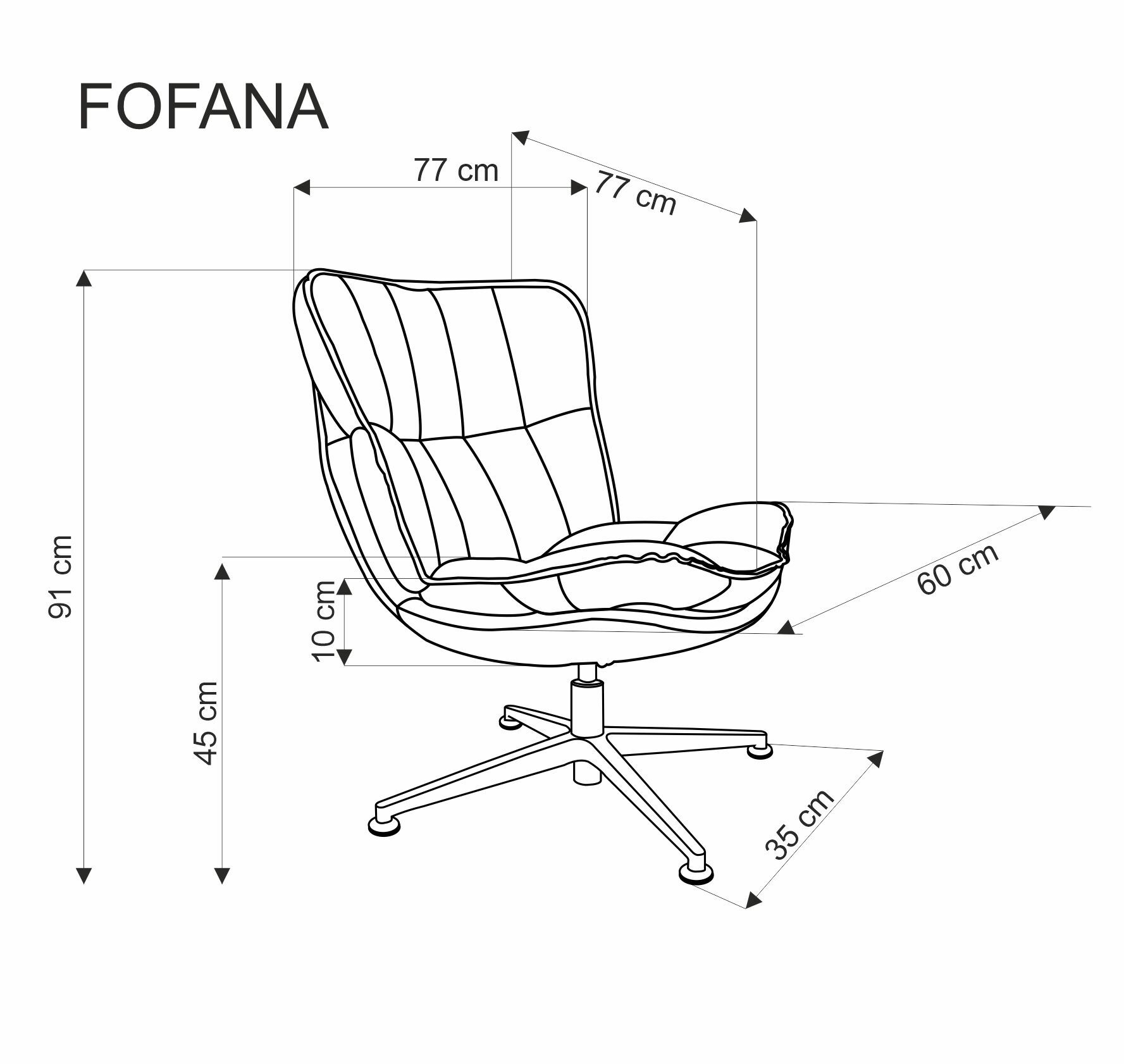 FOFANA fotel wypoczynkowy kremowy