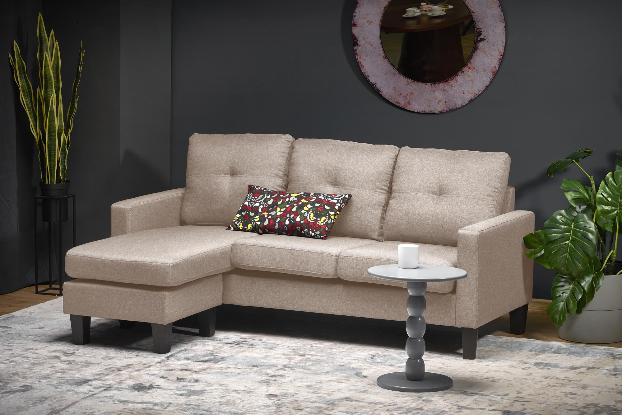 GERSON sofa z podnóżkiem, beżowy