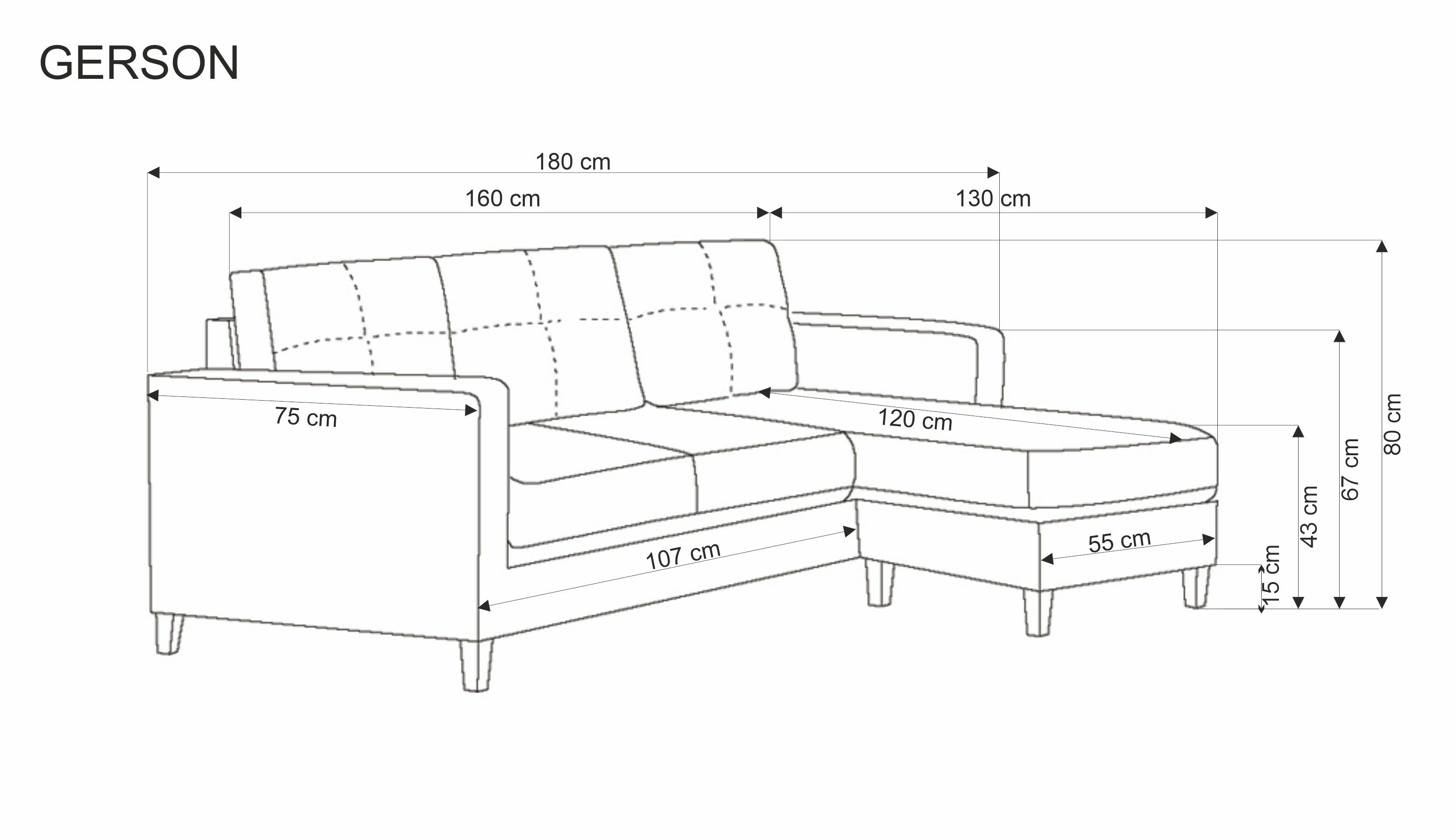 GERSON sofa z podnóżkiem, beżowy