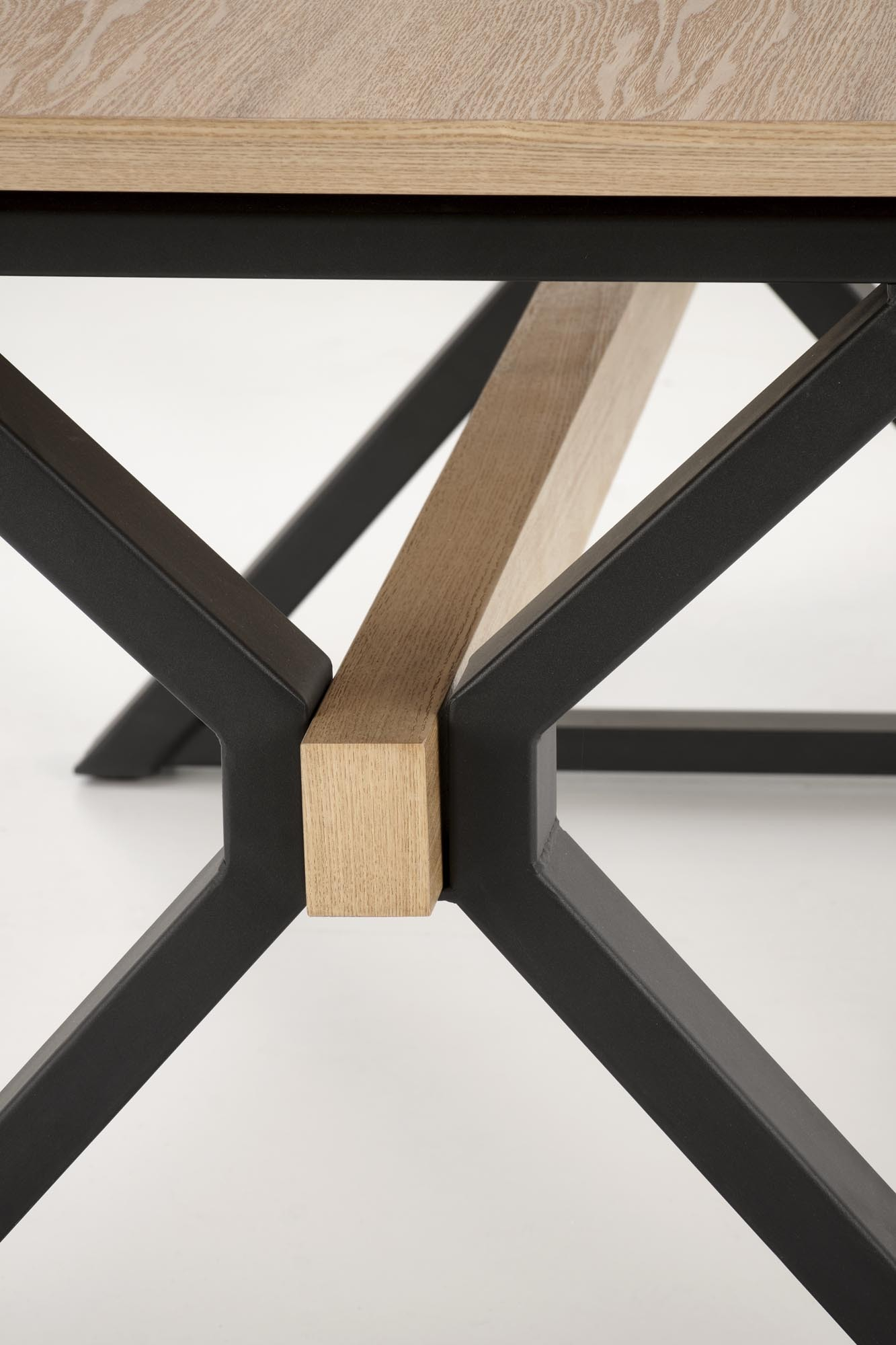 HENRY stół rozkładany 180-300/100/75/136 cm, blat - naturalny, nogi - czarny