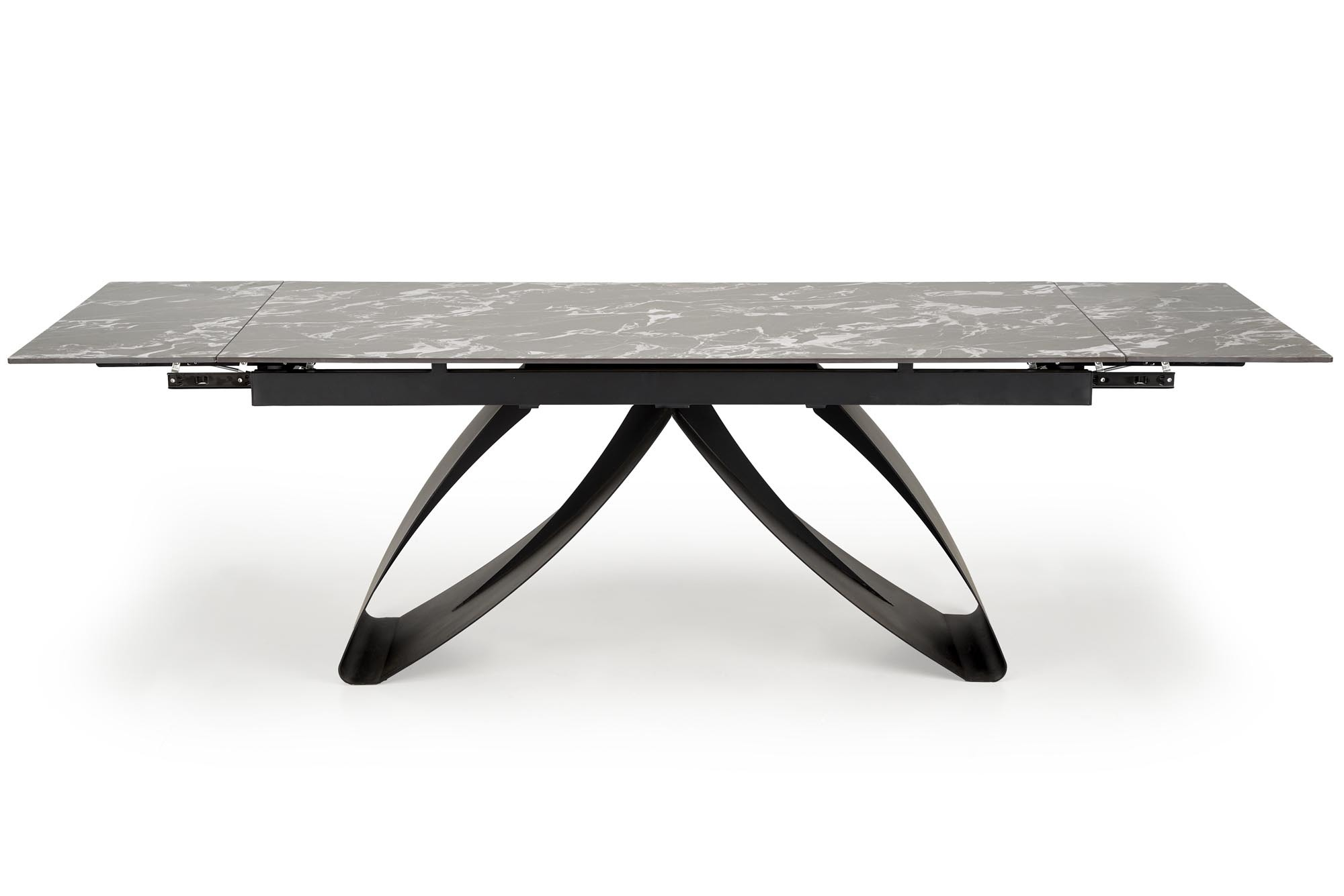 HILARIO stół rozkładany 180-260/90/75/125 cm, blat - czarny marmur, nogi - czarny
