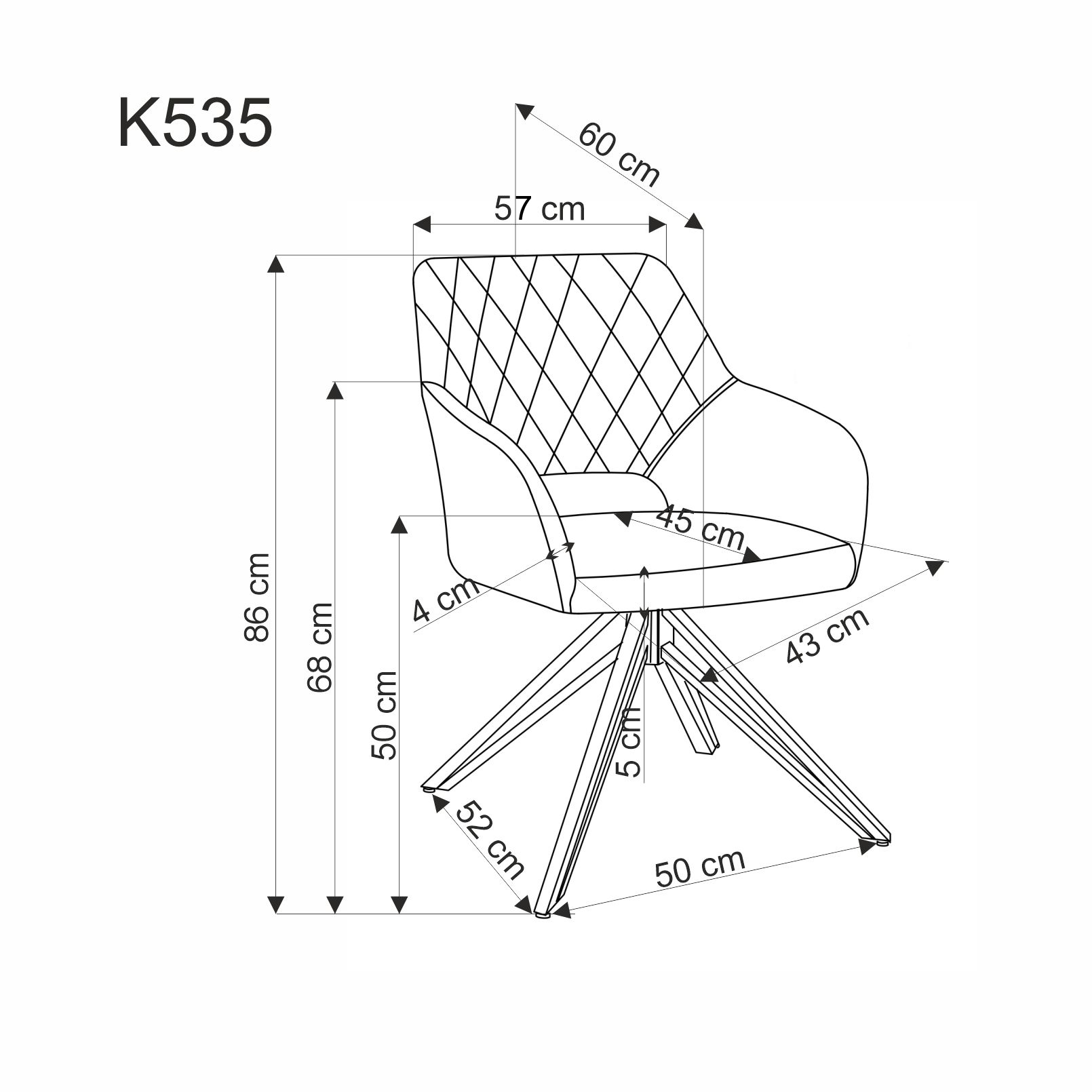 K535 krzesło obrotowe popielaty