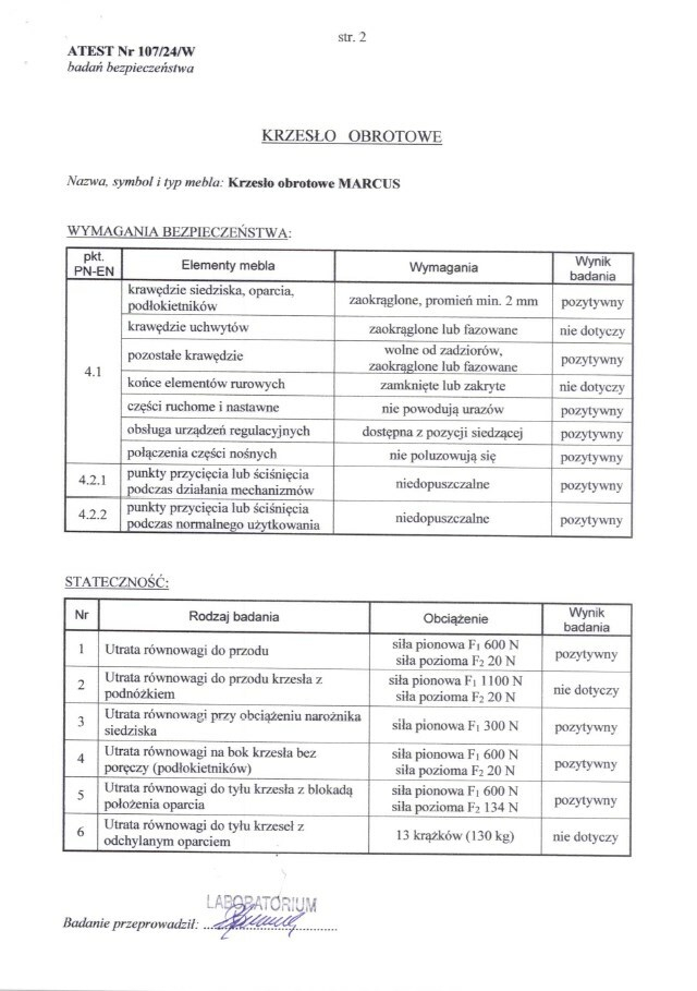 MARCUS fotel gabinetowy czarny atestowany