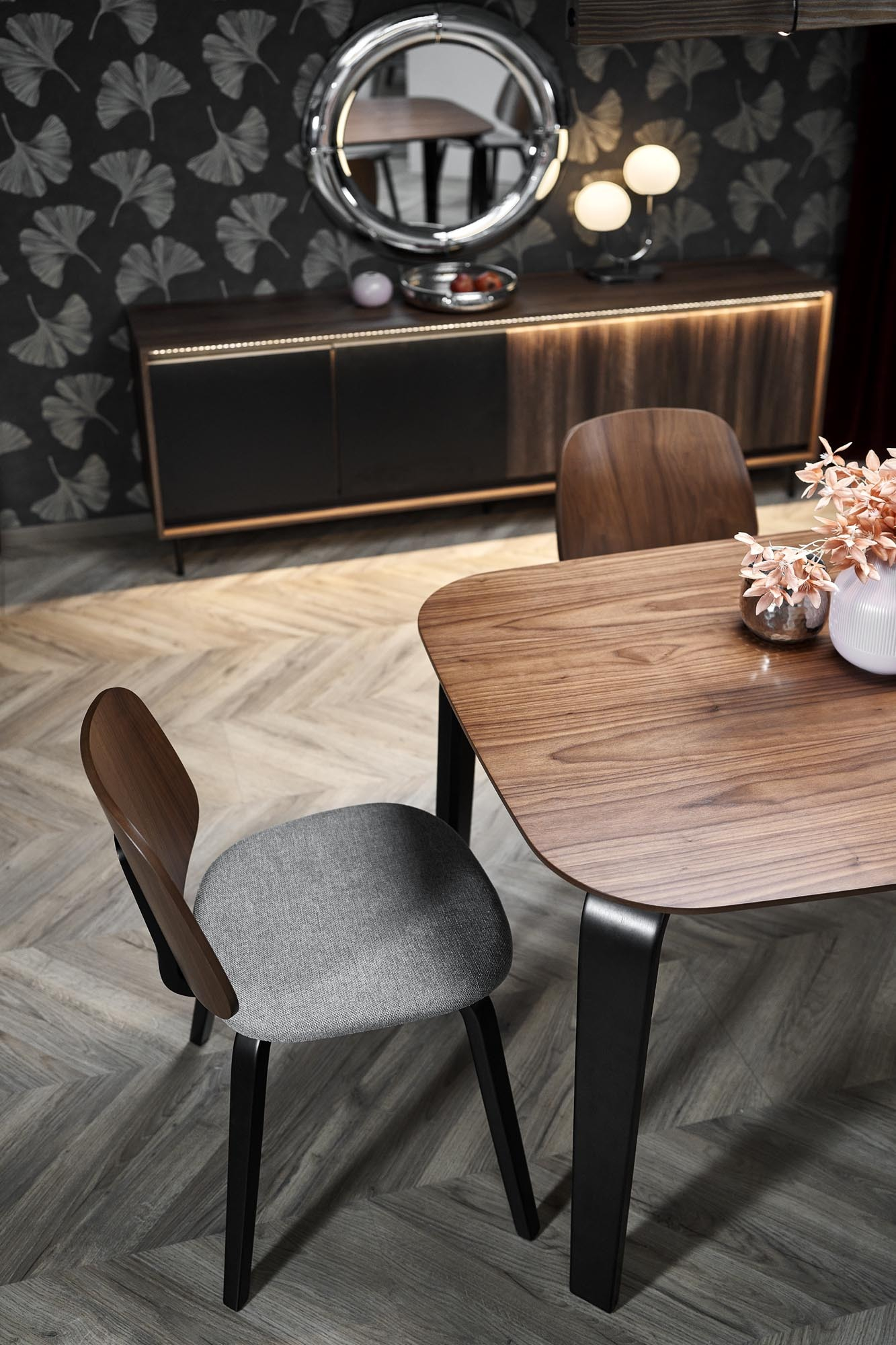 PEDRO stół 160/90/75 cm, blat - orzechowy, noga - czarny