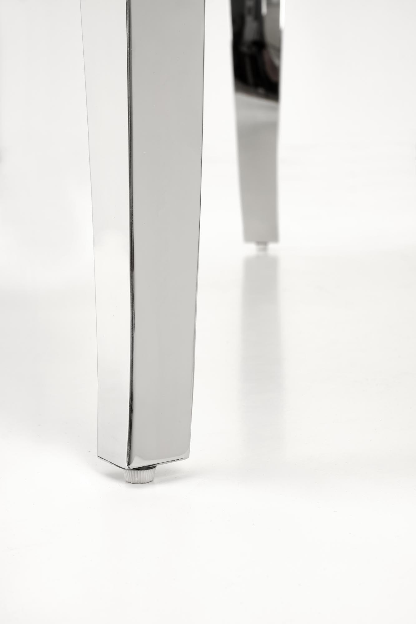 REGINALD stół okrągły 120/76 cm, blat - biały marmur, nogi - srebrny