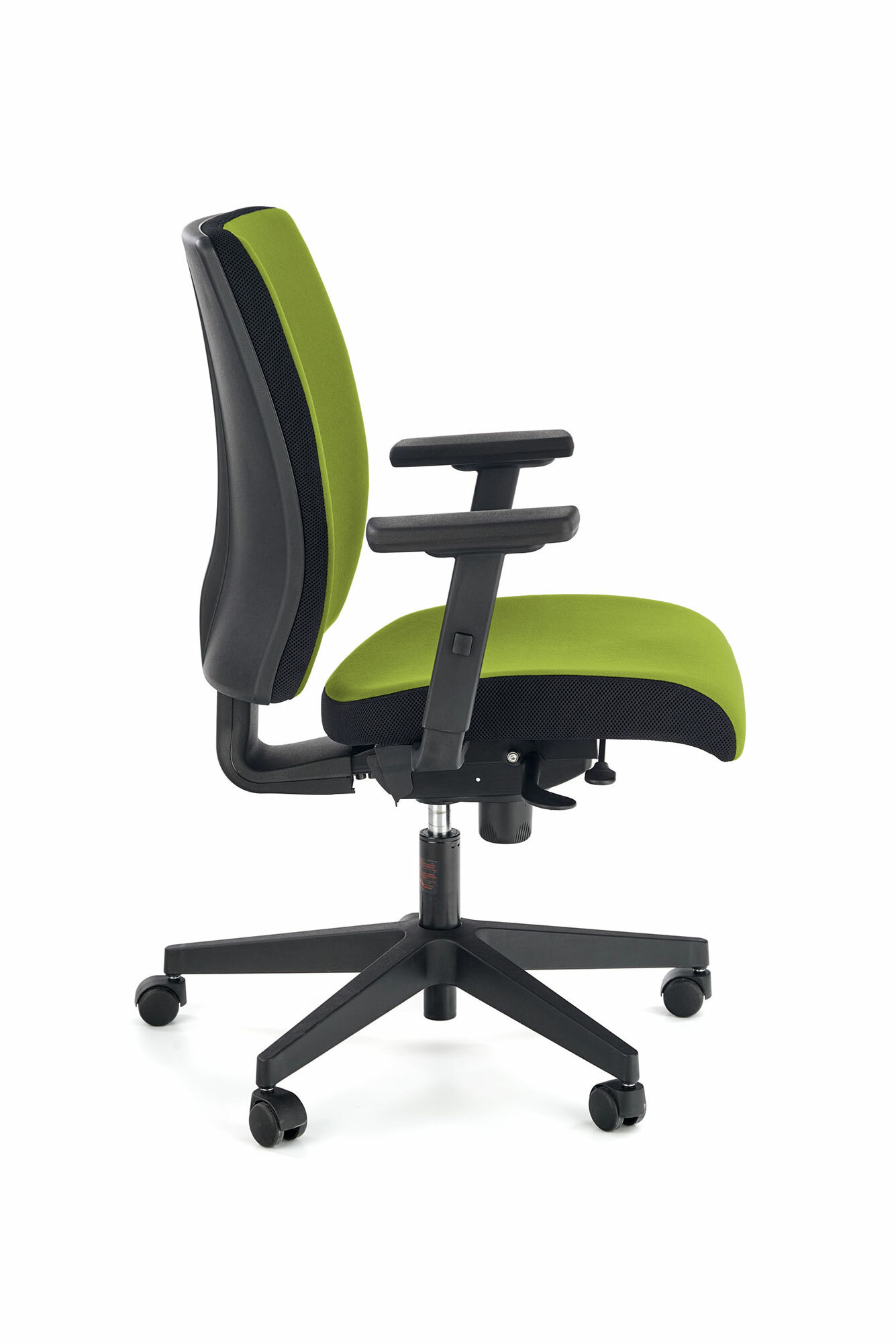 POP fotel pracowniczy, kolor: pasek boczny - czarny RN60999, front - zielony M38