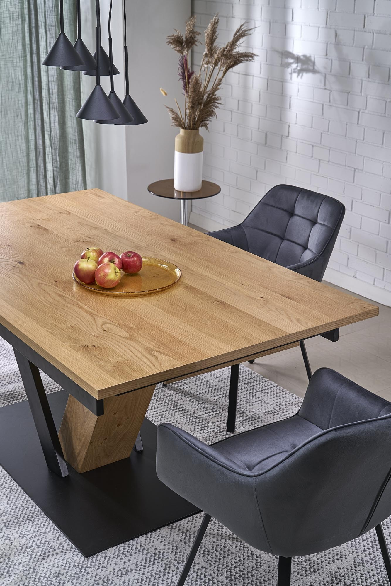 FANIS stół rozkładany 60-220/90/78 cm, naturalny / czarny