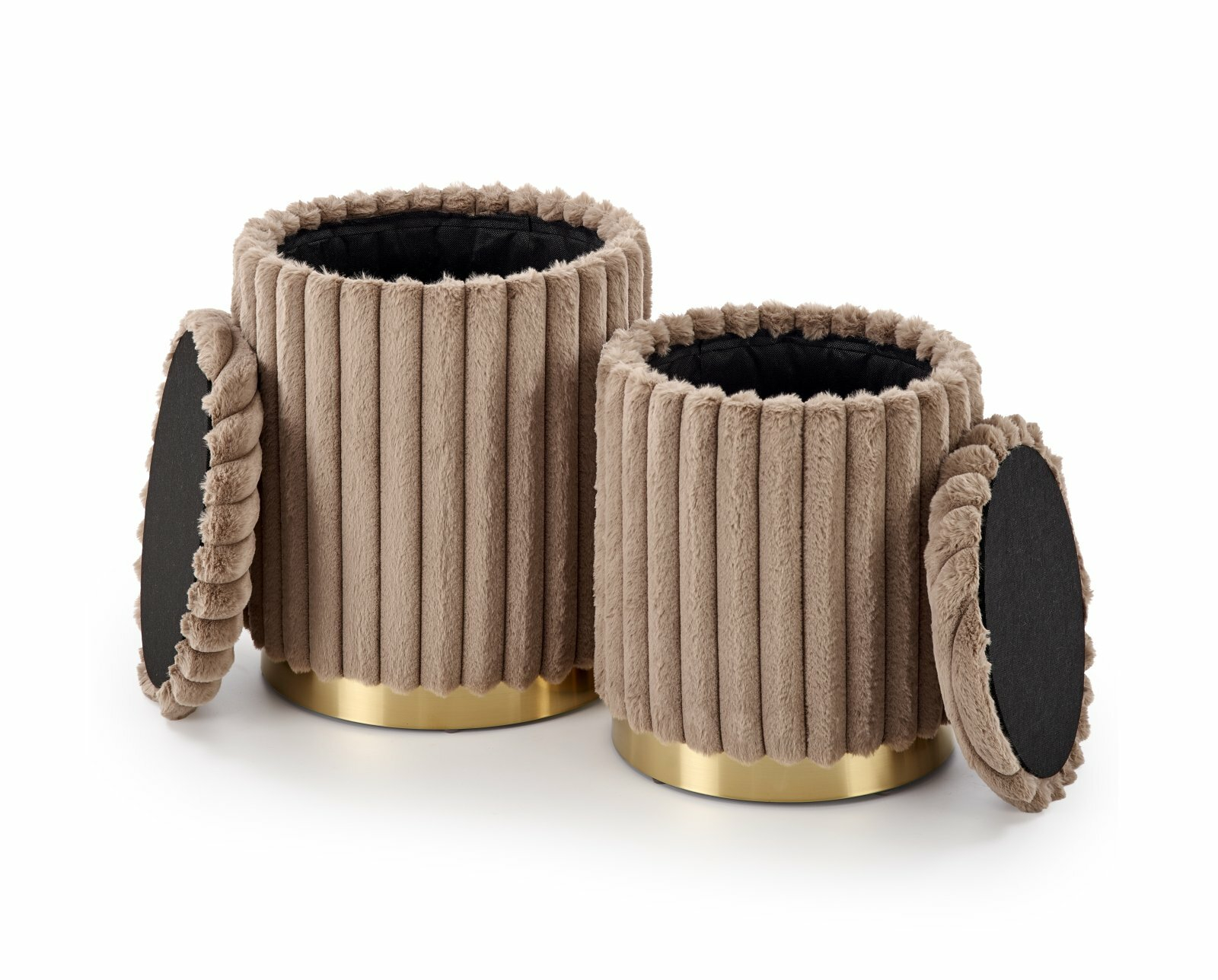 FIDO zestaw 2 puf, cappuccino / złoty
