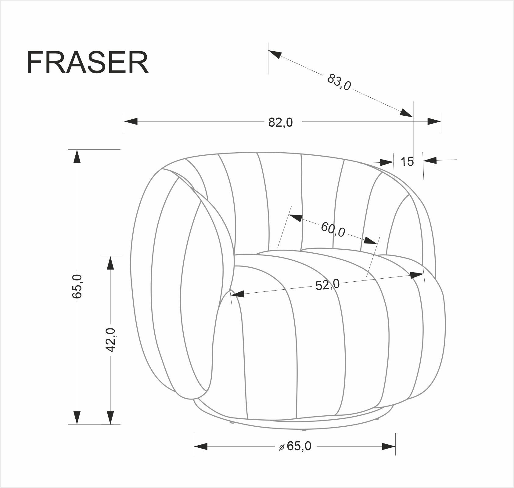 FRASER fotel wypoczynkowy obrotowy kremowy