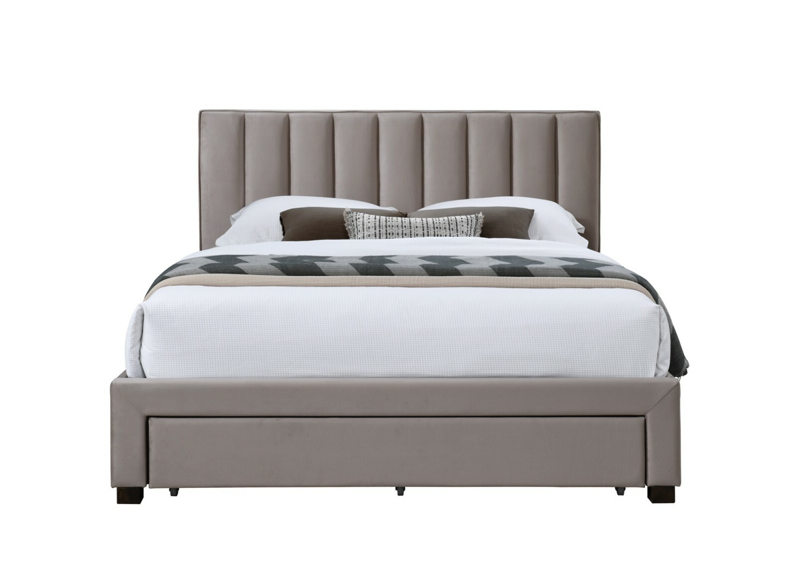 GRACE 160 łóżko z szufladami beżowy velvet