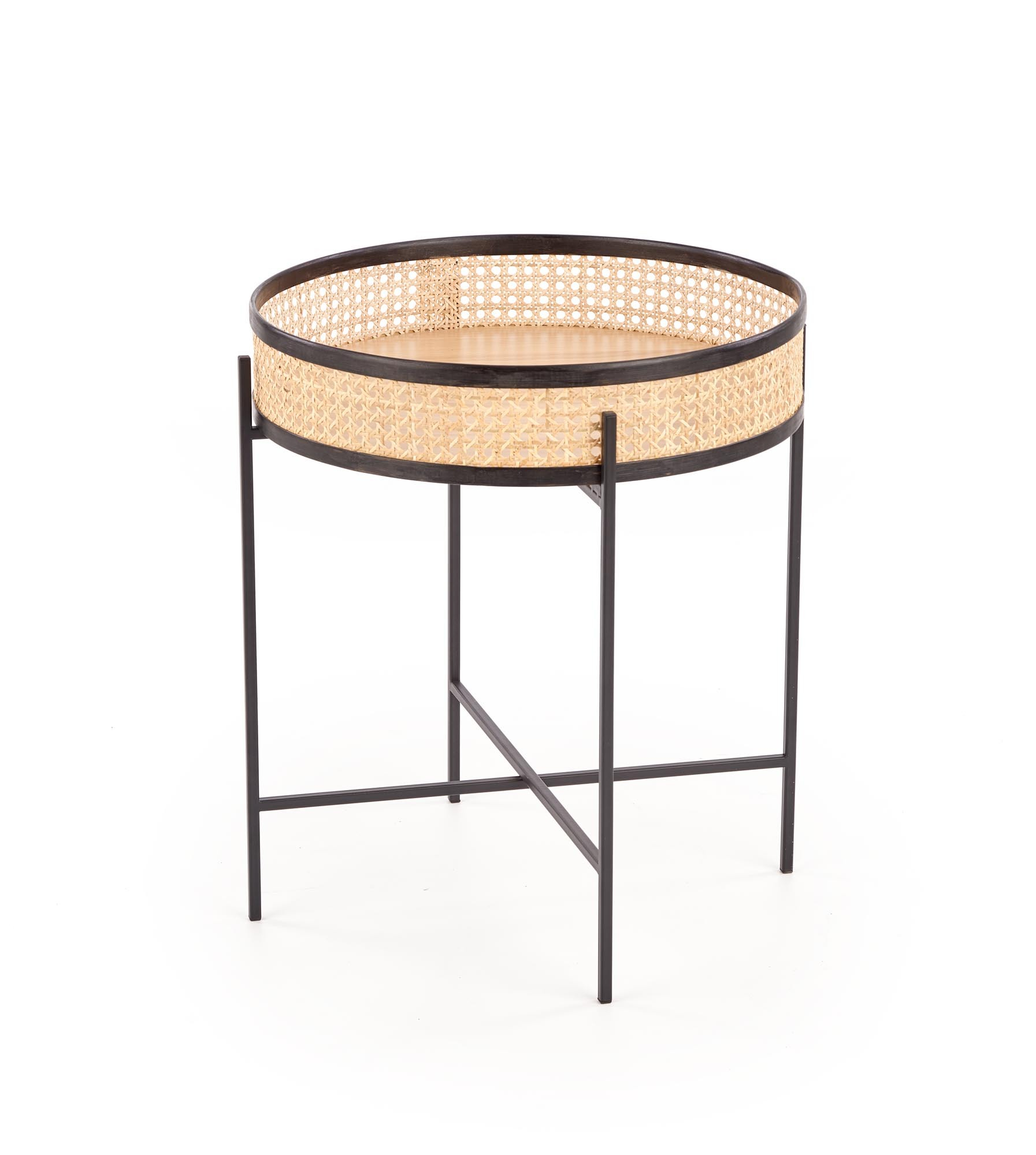 LANIPA ława czarny / rattan naturalny (1p=1szt)