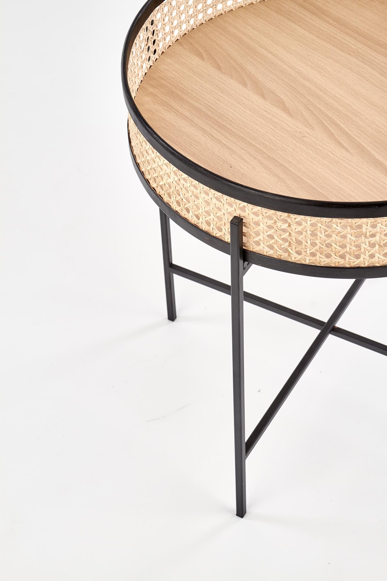 LANIPA ława czarny / rattan naturalny (1p=1szt)