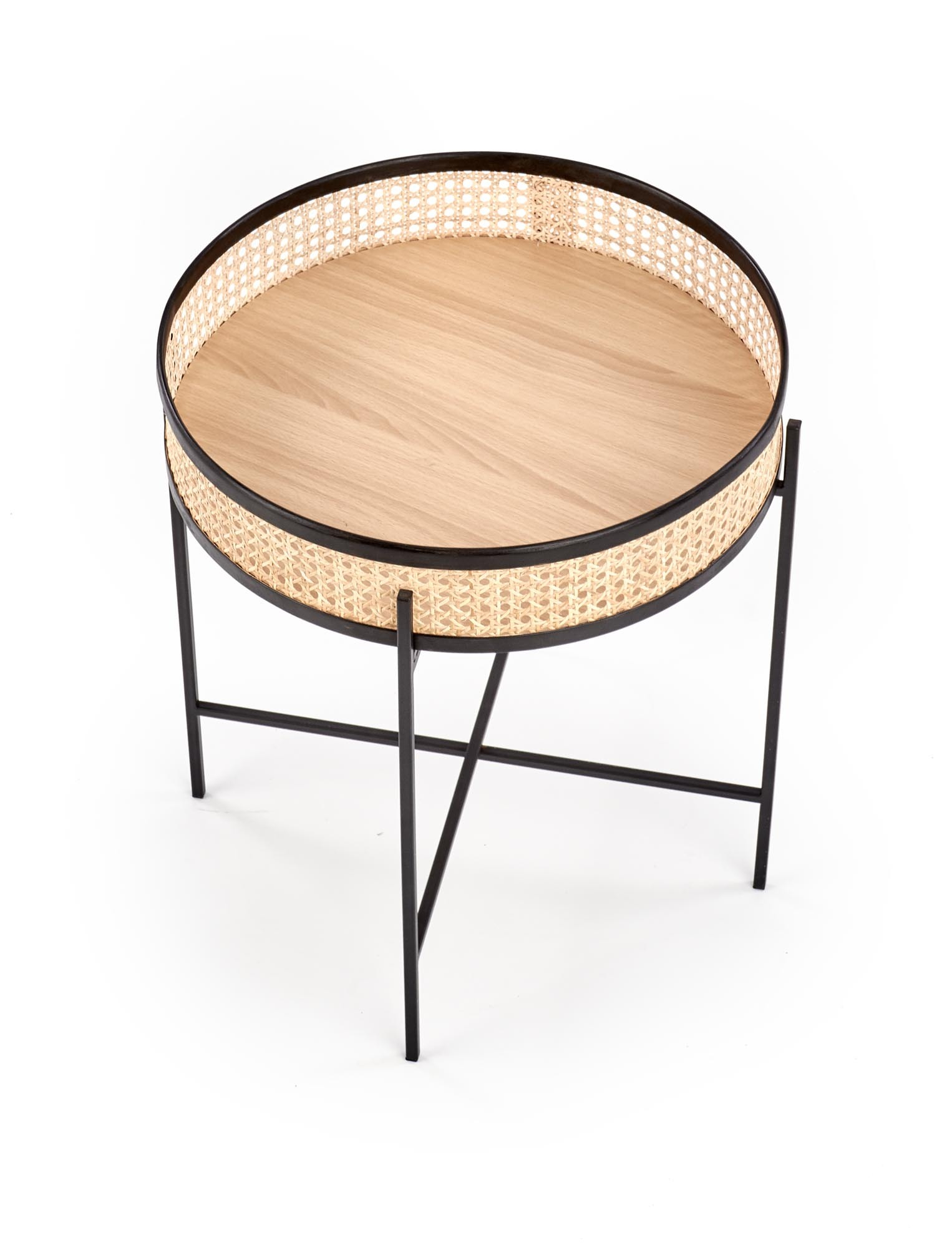 LANIPA ława czarny / rattan naturalny (1p=1szt)