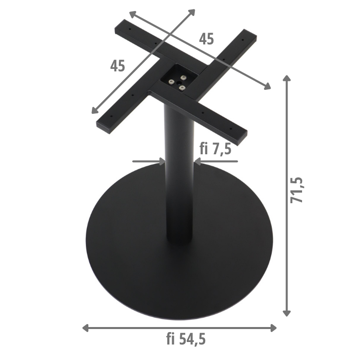 Podstawa do stolika SH-5001-8/B, fi 54,50 cm, wys. 71,5 cm