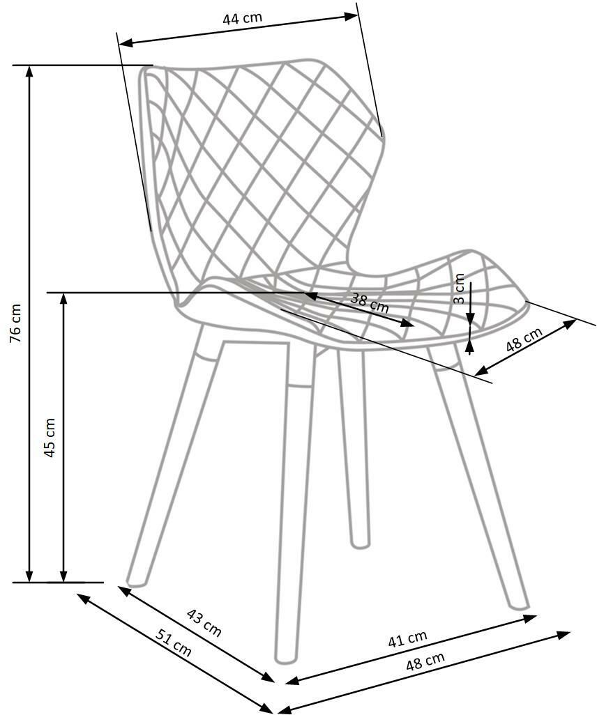 K277 krzesło biało / popielate (1p=2szt)