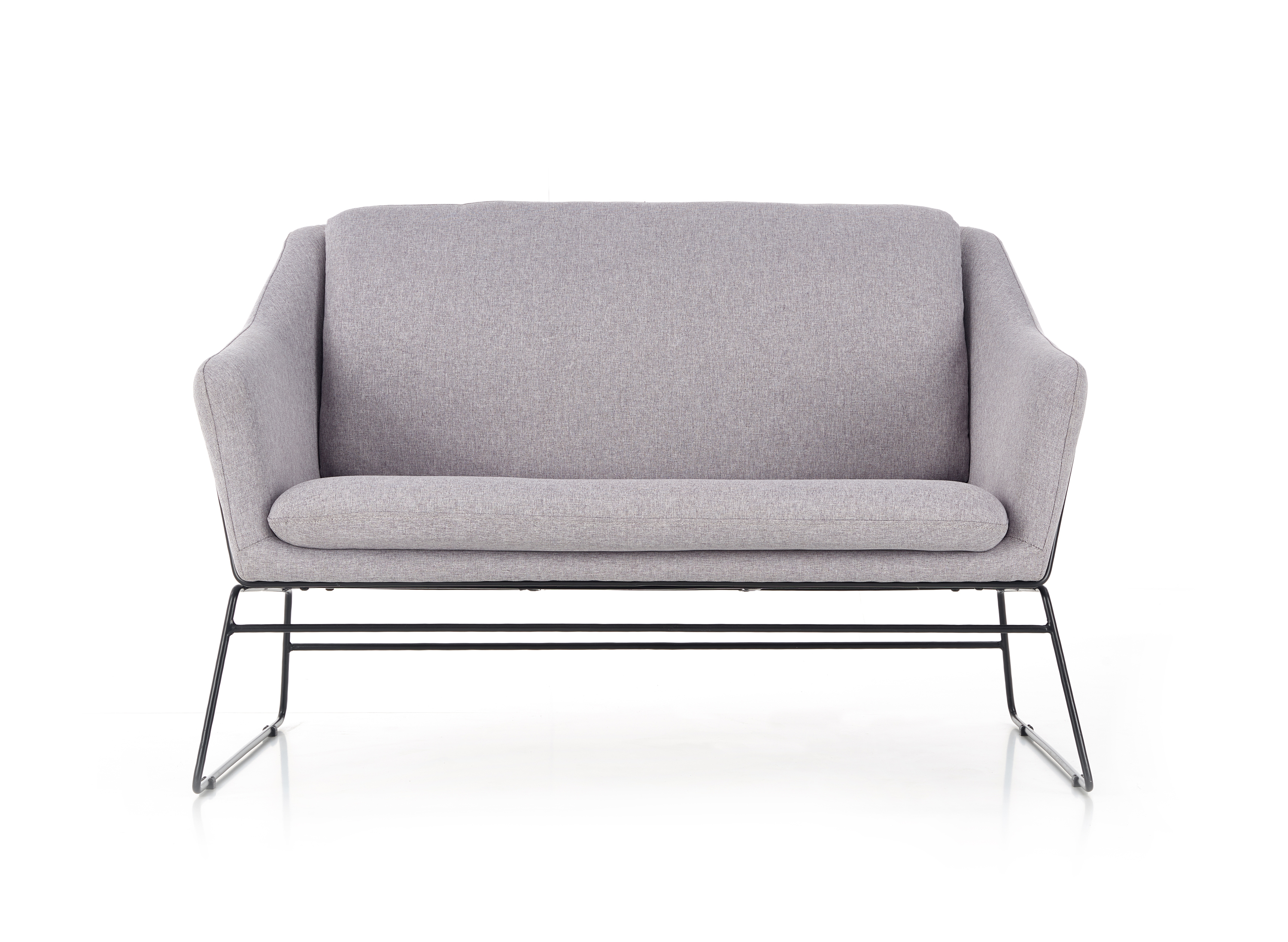 SOFT 2 XL fotel - sofa wypoczynkowa podwójny czarny stelaż, jasny popiel
