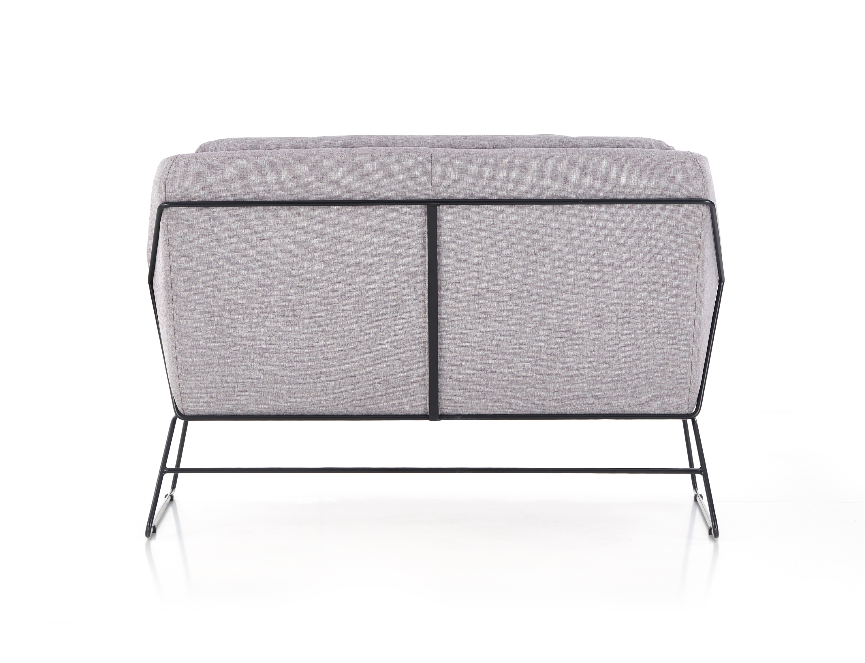 SOFT 2 XL fotel - sofa wypoczynkowa podwójny czarny stelaż, jasny popiel