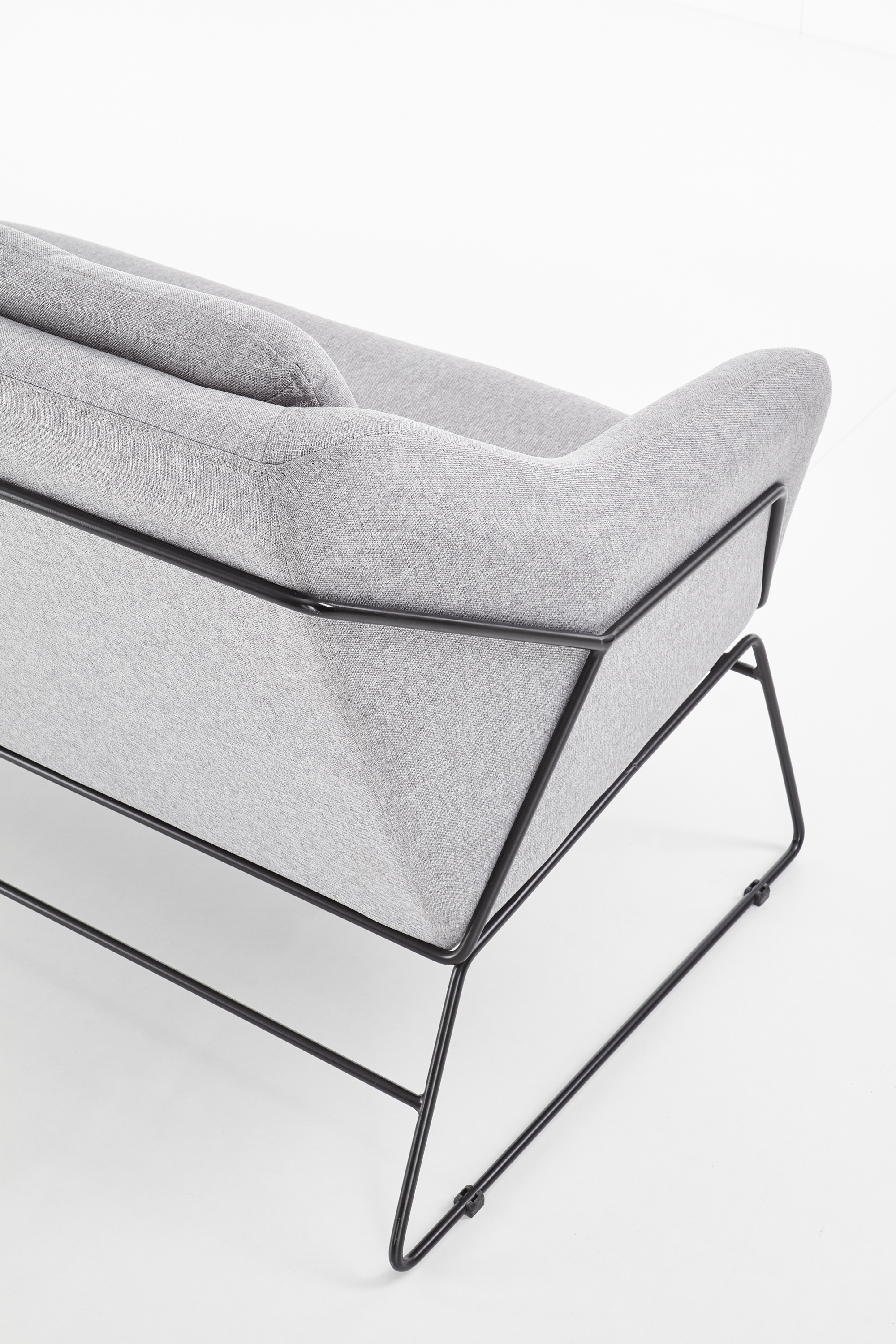 SOFT 2 XL fotel - sofa wypoczynkowa podwójny czarny stelaż, jasny popiel
