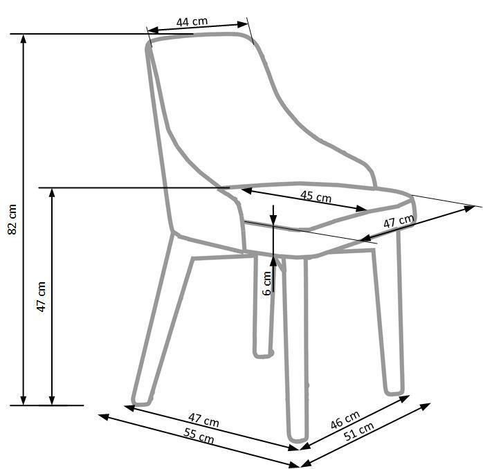 TOLEDO krzesło dąb miodowy / tap. Inari 95 (ciemny grafit) (1p=1szt)