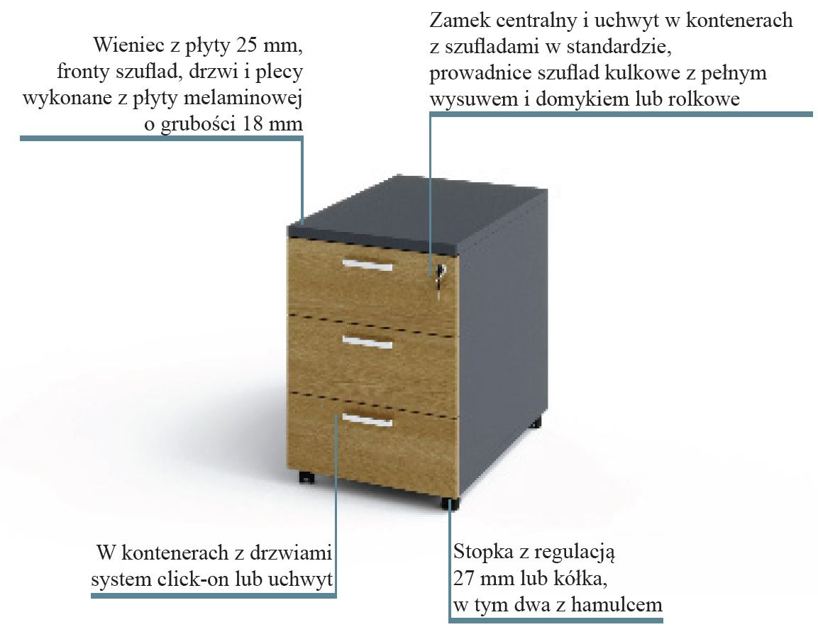 Kontener mobilny K2 43x50x62h