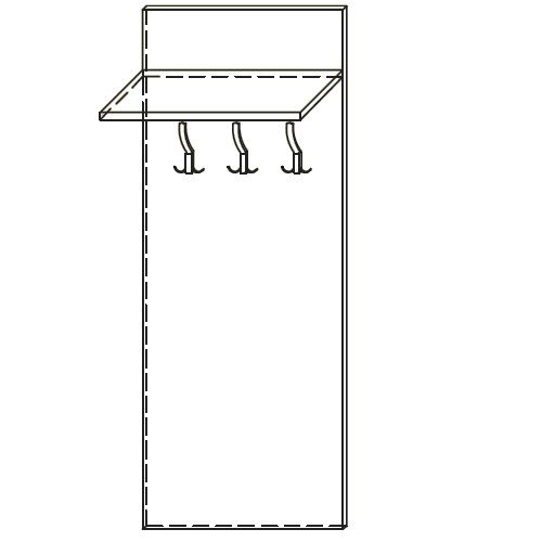 Wieszak naścienny WS 50x130h