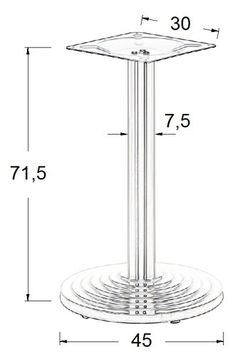 Podstawa do stolika SH-2013/S wysokość 71,5cm fi 45cm  