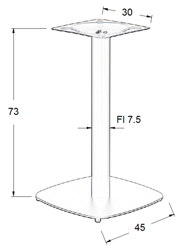 Podstawa do stolika SH-3050-2/B wysokość 73 cm 45x45cm 