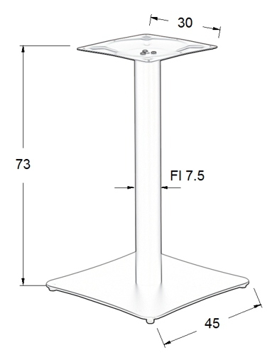 Podstawa do stolika SH-3060/B wysokość 73 cm 45x45cm   