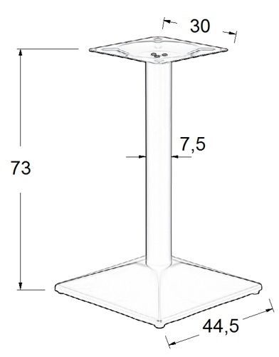Podstawa do stolika SH-4002-6/B wysokość 73 cm 44,5x44,5cm    
