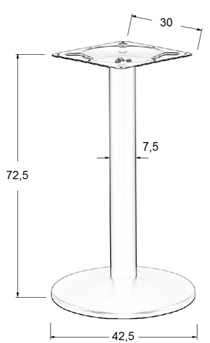 Podstawa do stolika SH-4003-1/B wysokość 72,5 cm  fi 42,5cm