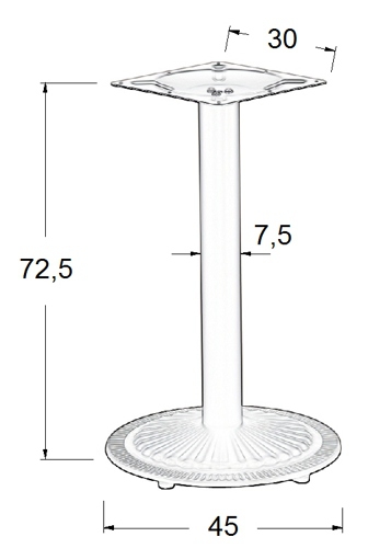 Podstawa do stolika SH-4004-1/B wysokość 72,5 cm  fi 45cm 