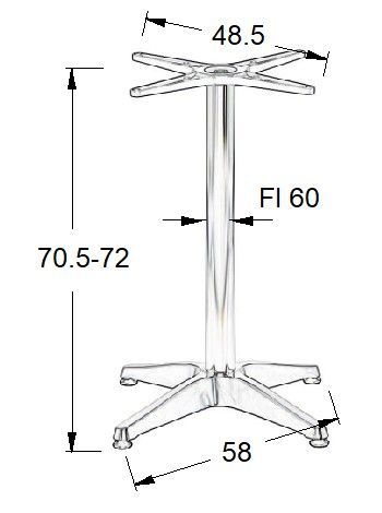 Podstawa do stolika SH-7003-1/A wysokość 70,5-72 cm 58x58cm 
