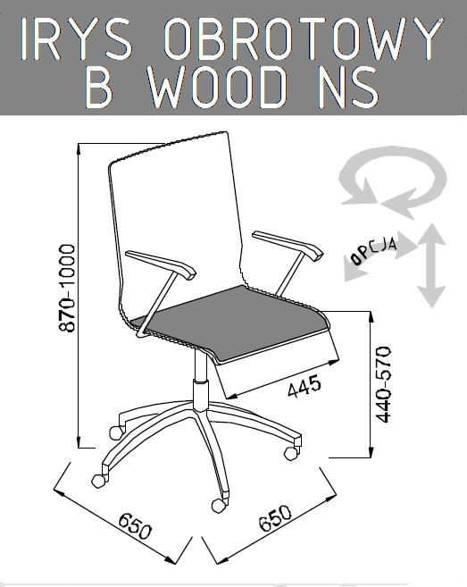 Krzesło konferencyjne Irys Obrotowy B Wood  NS