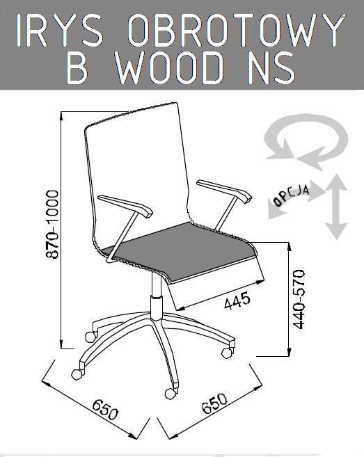 Krzesło konferencyjne Irys Obrotowy B Wood  NS