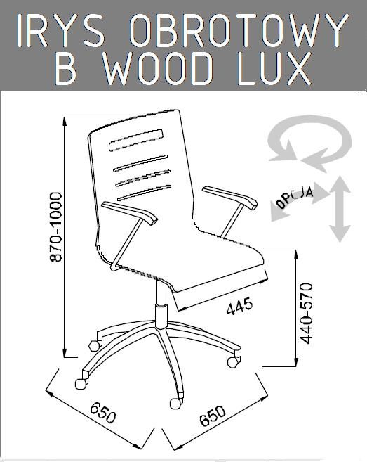 Krzesło konferencyjne Irys Obrotowy B Wood Lux