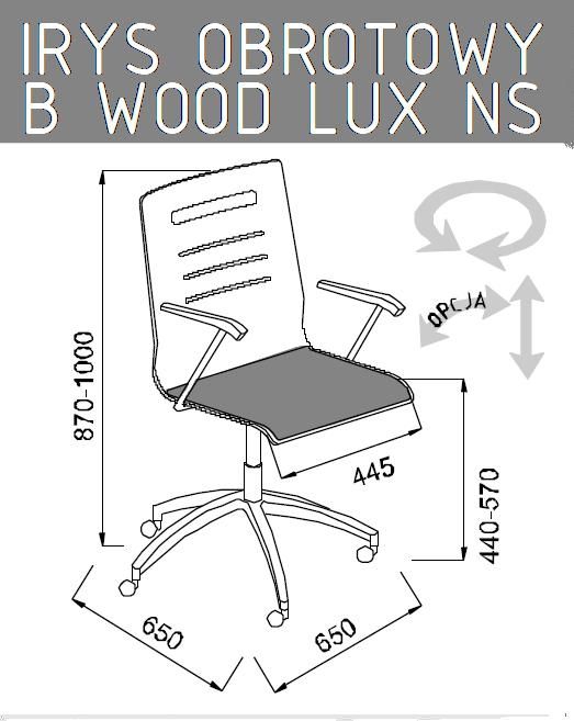 Krzesło konferencyjne Irys Obrotowy B Wood Lux NS