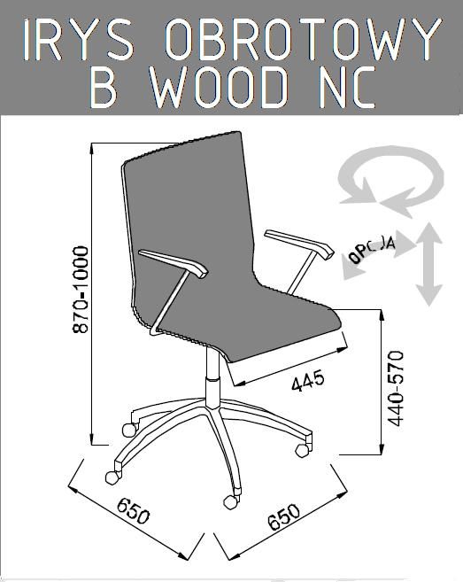 Krzesło konferencyjne Irys Obrotowy B Wood  NC
