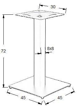 Podstawa do stolika SH-2011-2/A - wysokość 72 cm 45x45 cm