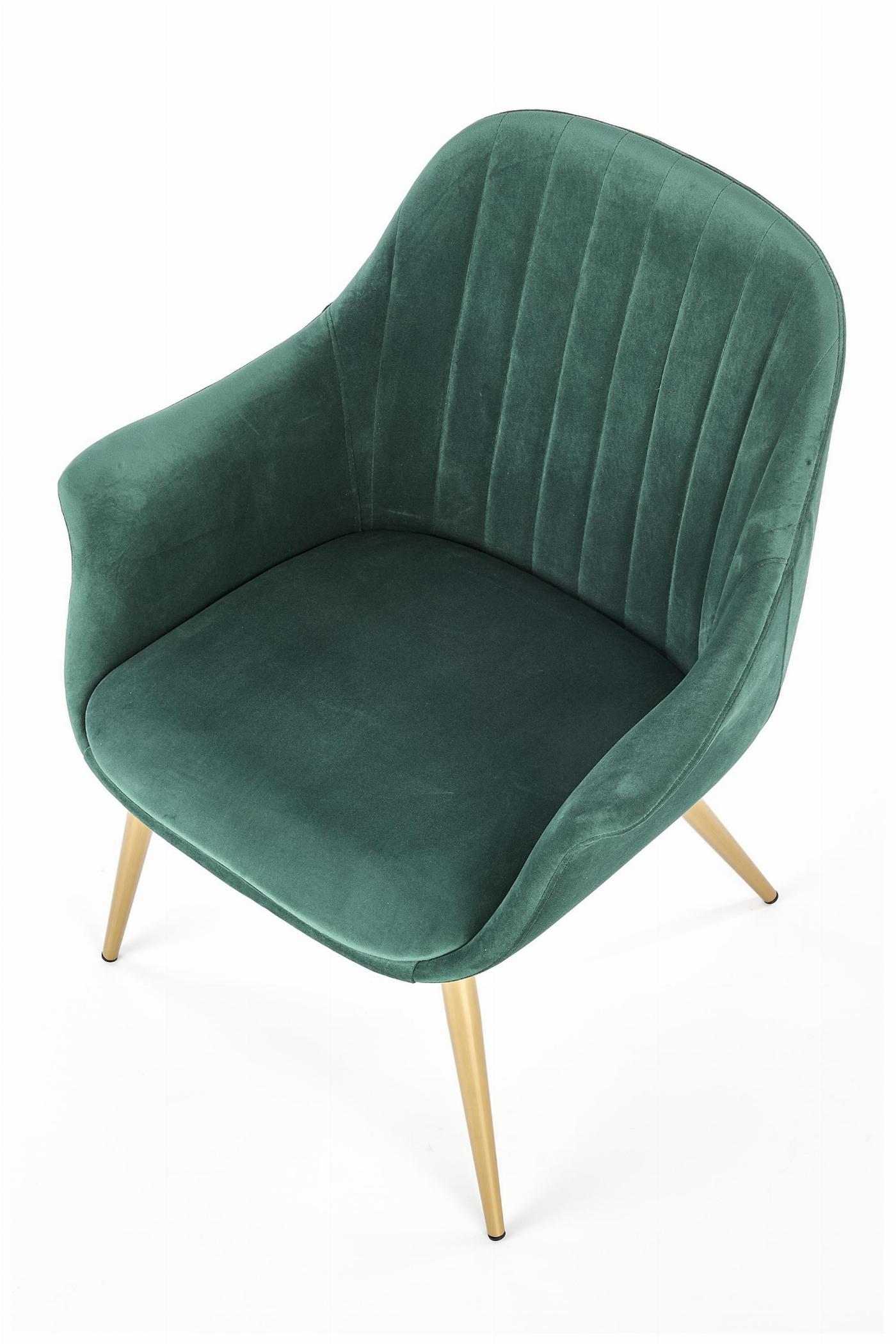 ELEGANCE 2 fotel wypoczynkowy tapicerka - ciemny zielony, nogi - złote