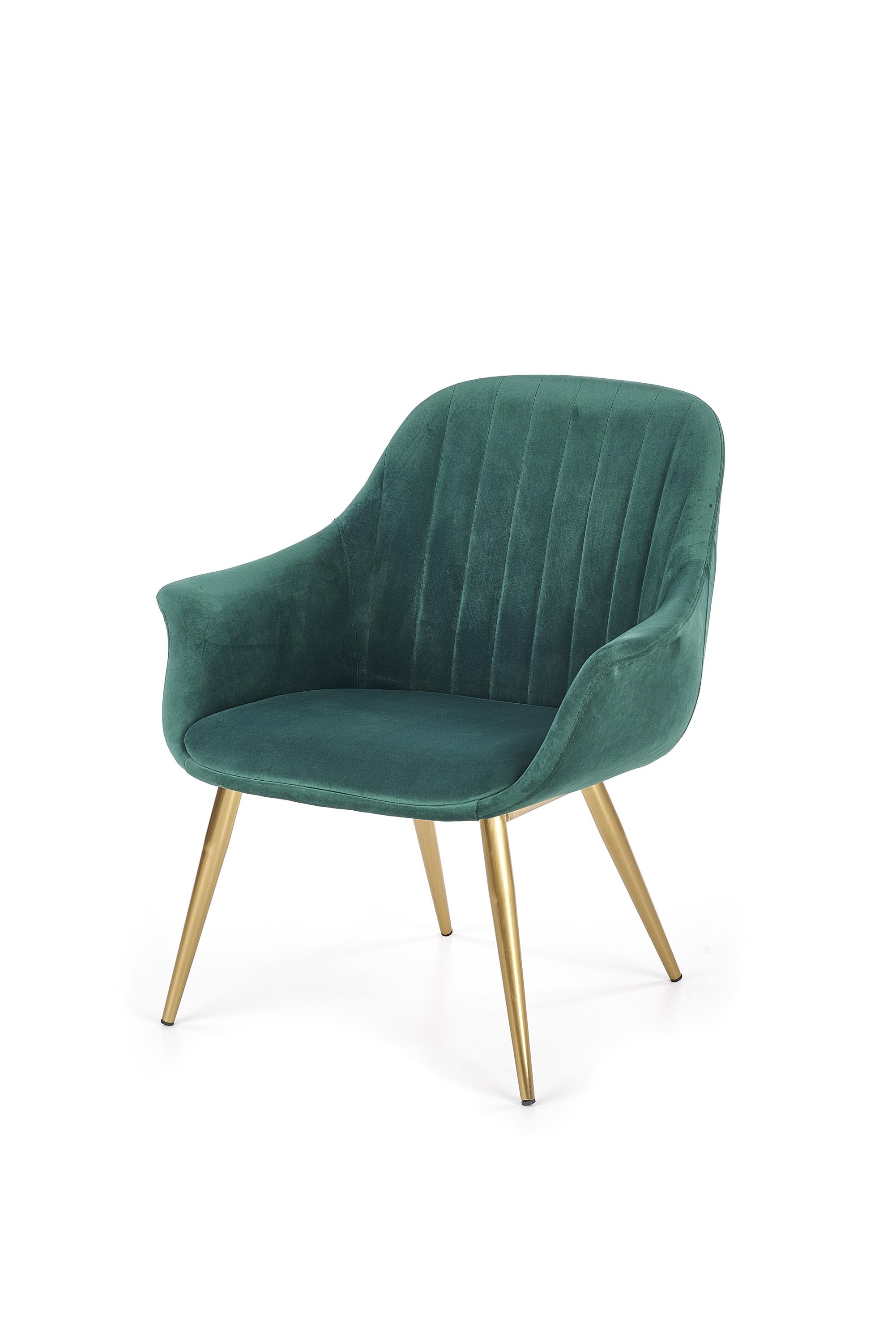 ELEGANCE 2 fotel wypoczynkowy tapicerka - ciemny zielony, nogi - złote
