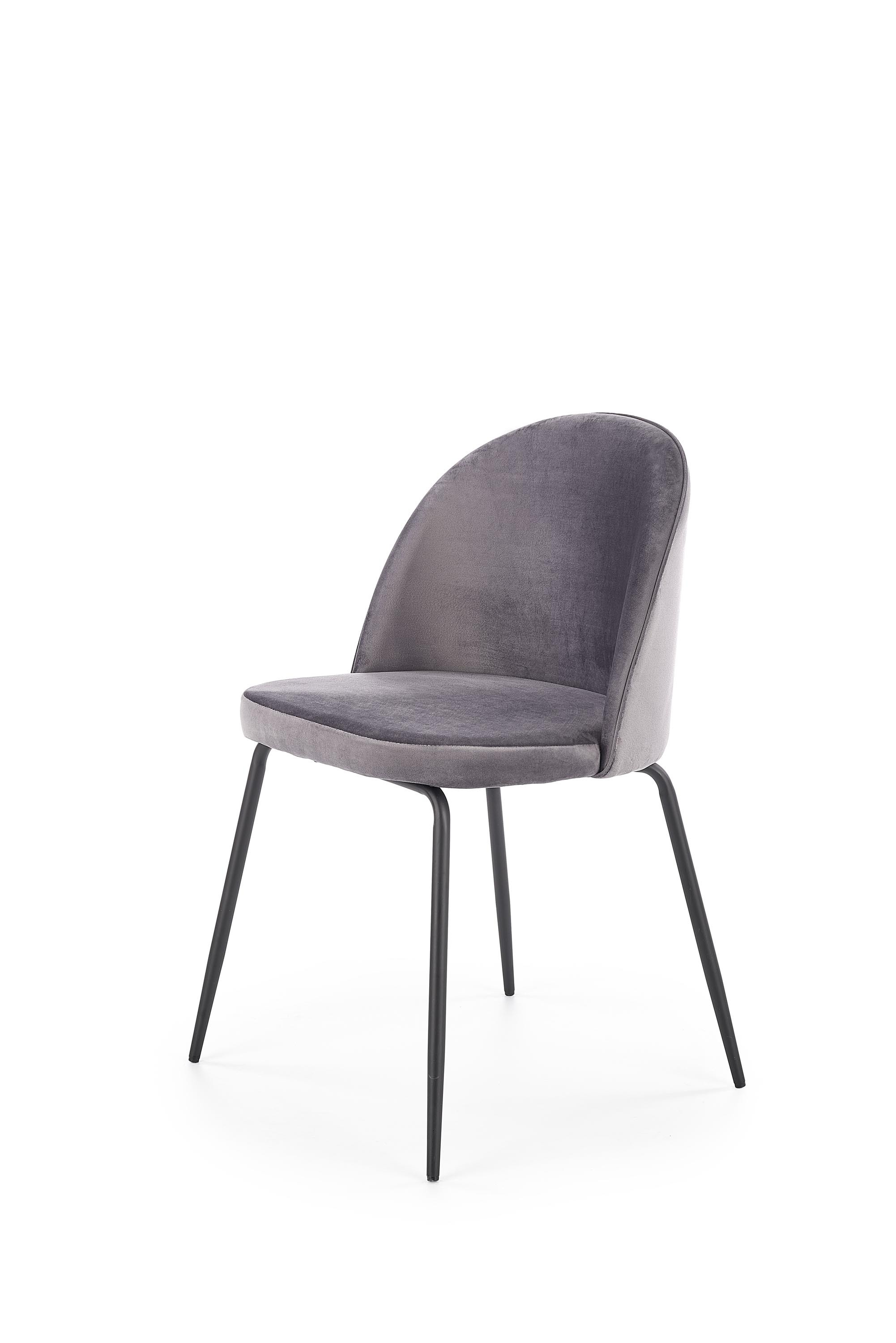 K314 krzesło nogi - czarne, tapicerka - c. popielaty