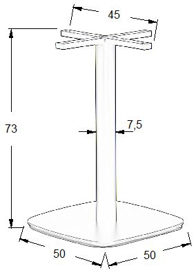 Podstawa do stolika SH-3050-3/A  50x50 cm, wys. 73 cm