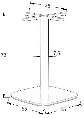 Podstawa do stolika SH-3050-4/B  55x55 cm, wys. 73 cm