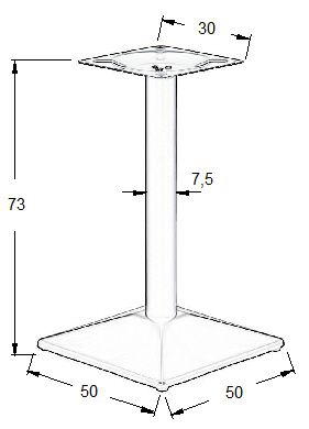 Podstawa do stolika SH-4002-8/B  50x50 cm, wys. 73 cm