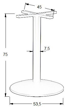 Podstawa do stolika SH-4003-7/B  fi 53,5 cm, wys. 75 cm