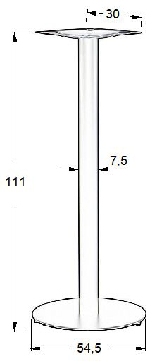 Podstawa do stolika SH-5001-5/H/B czarna - wysokość 111 cm fi 45 cm